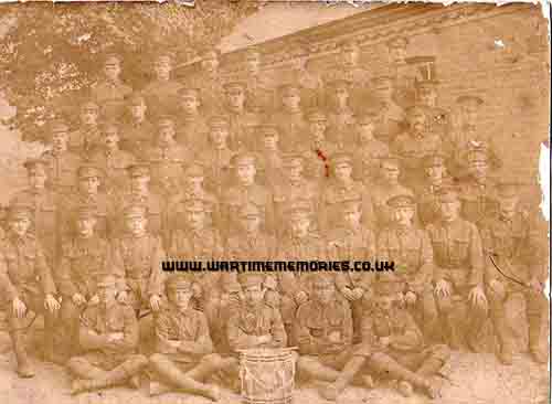 <p>10th Cheshire Regiment B Company, 3rd row from top 5th from the left